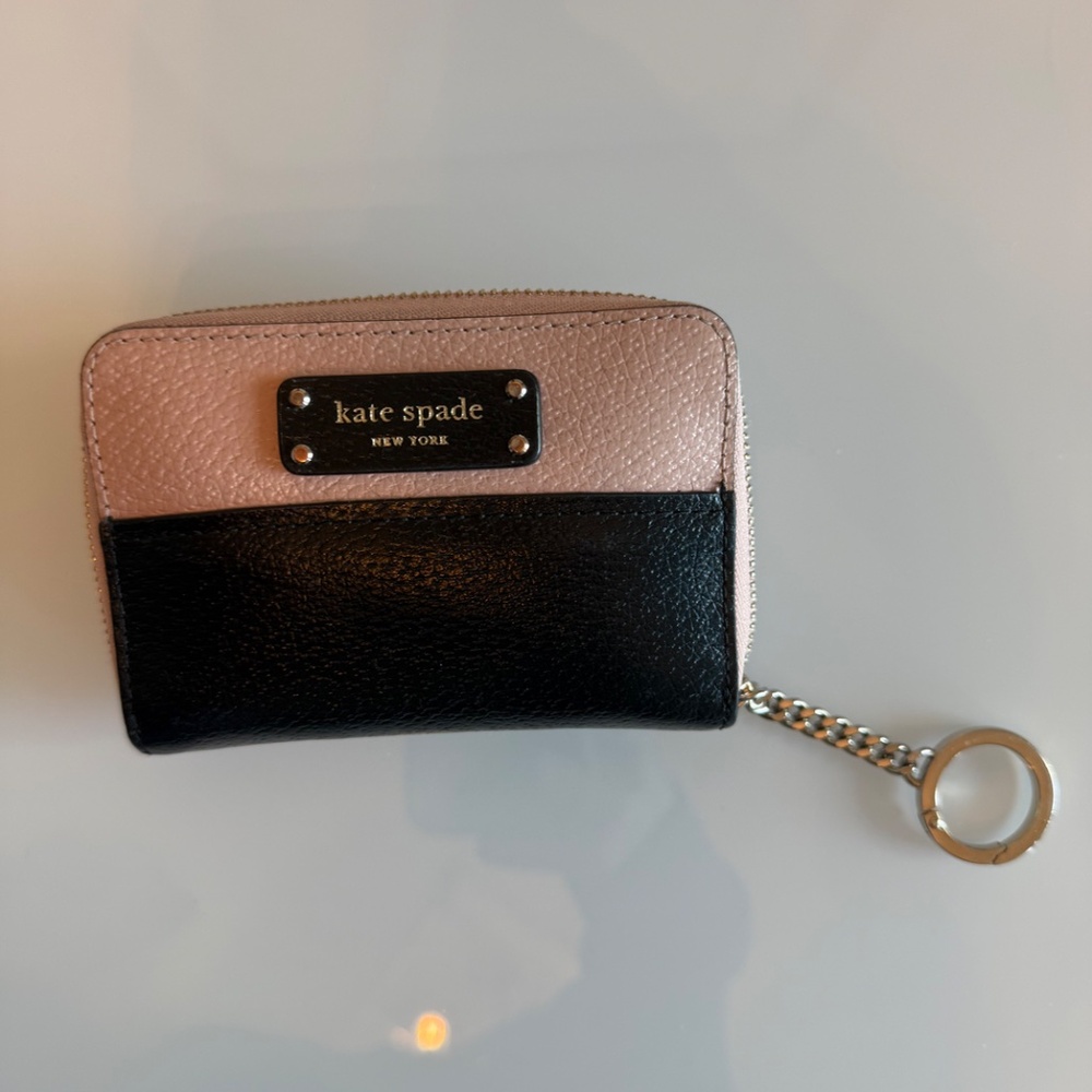 Kate Spade Newberry Rose Pebbled Leather Small Wallet / Zip Card Case